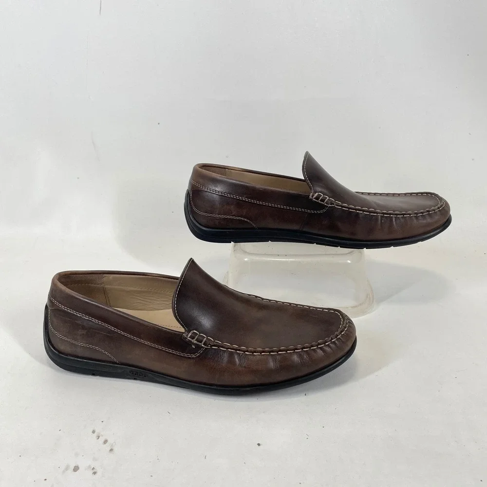 ECCO Classic Moc 2.0 Mens Brown Leather Driving Loafers EU 47 US 13-13.5